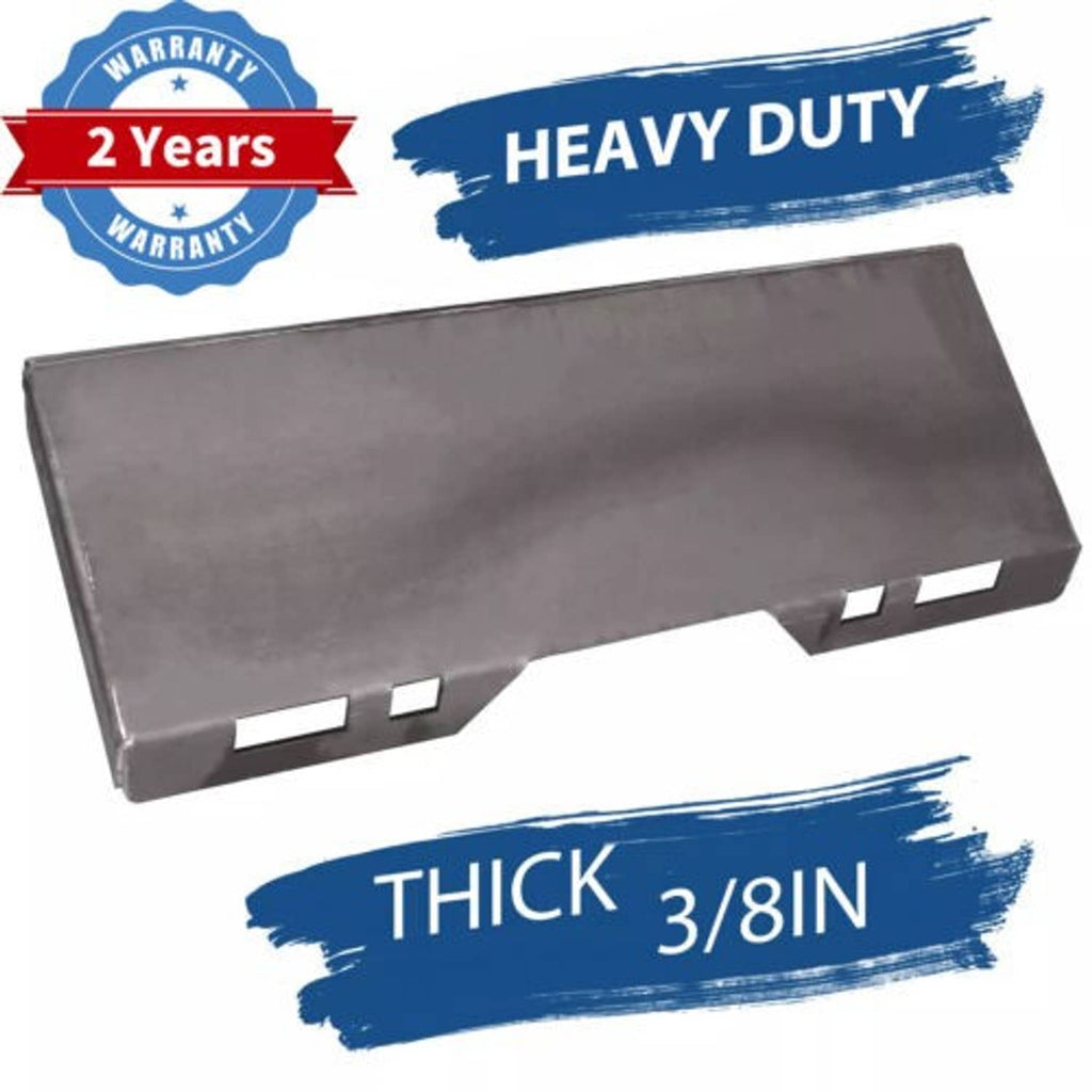 Skid steer mount adapter plate, thick steel construction with mounting slots