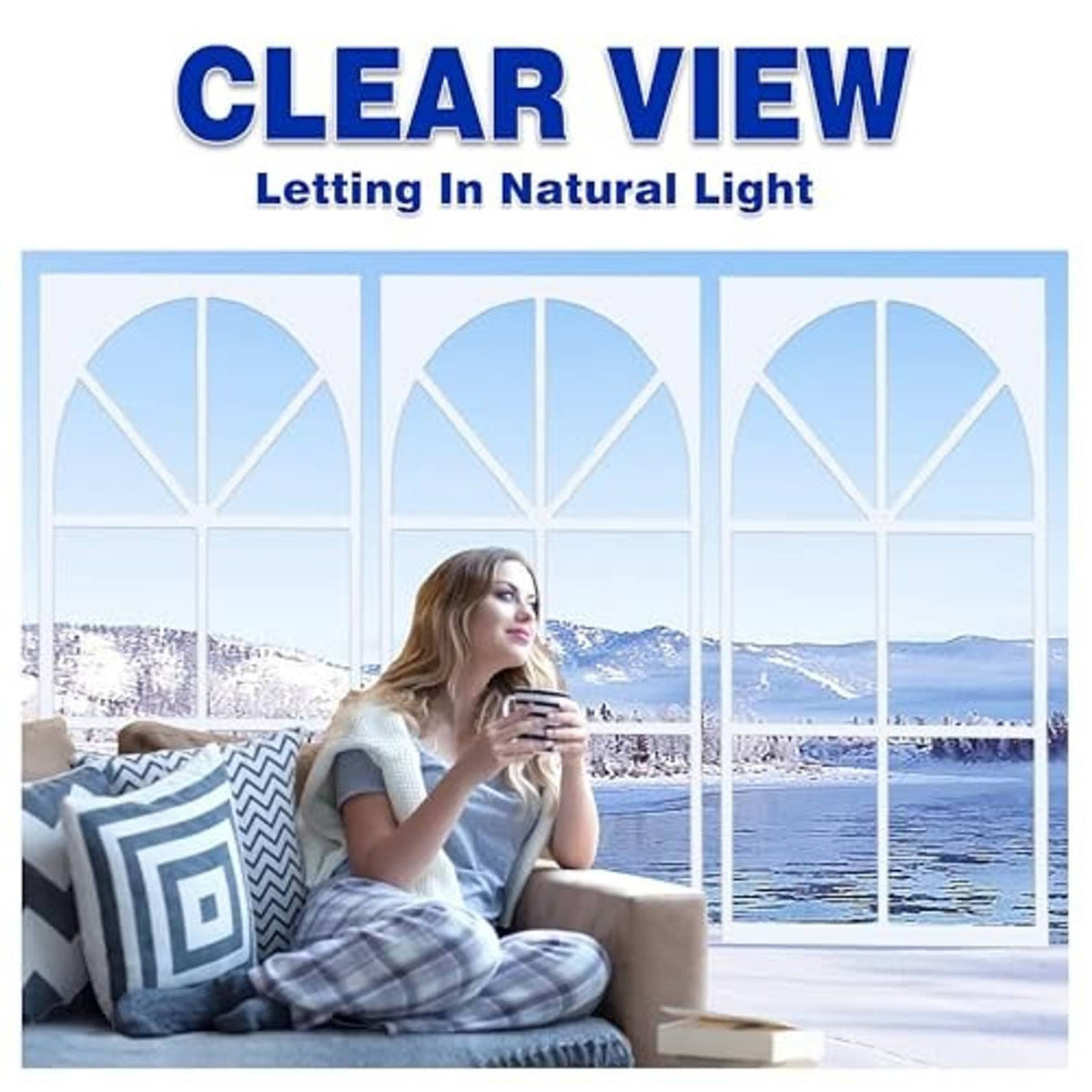White clear window sidewall with three arched panes for natural light