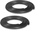 Black coiled cab door weatherstrip seal with end metal clip, 2-pack