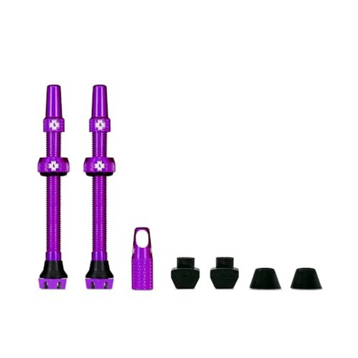 Purple Presta tubeless valve set of 4 with valve cores and caps