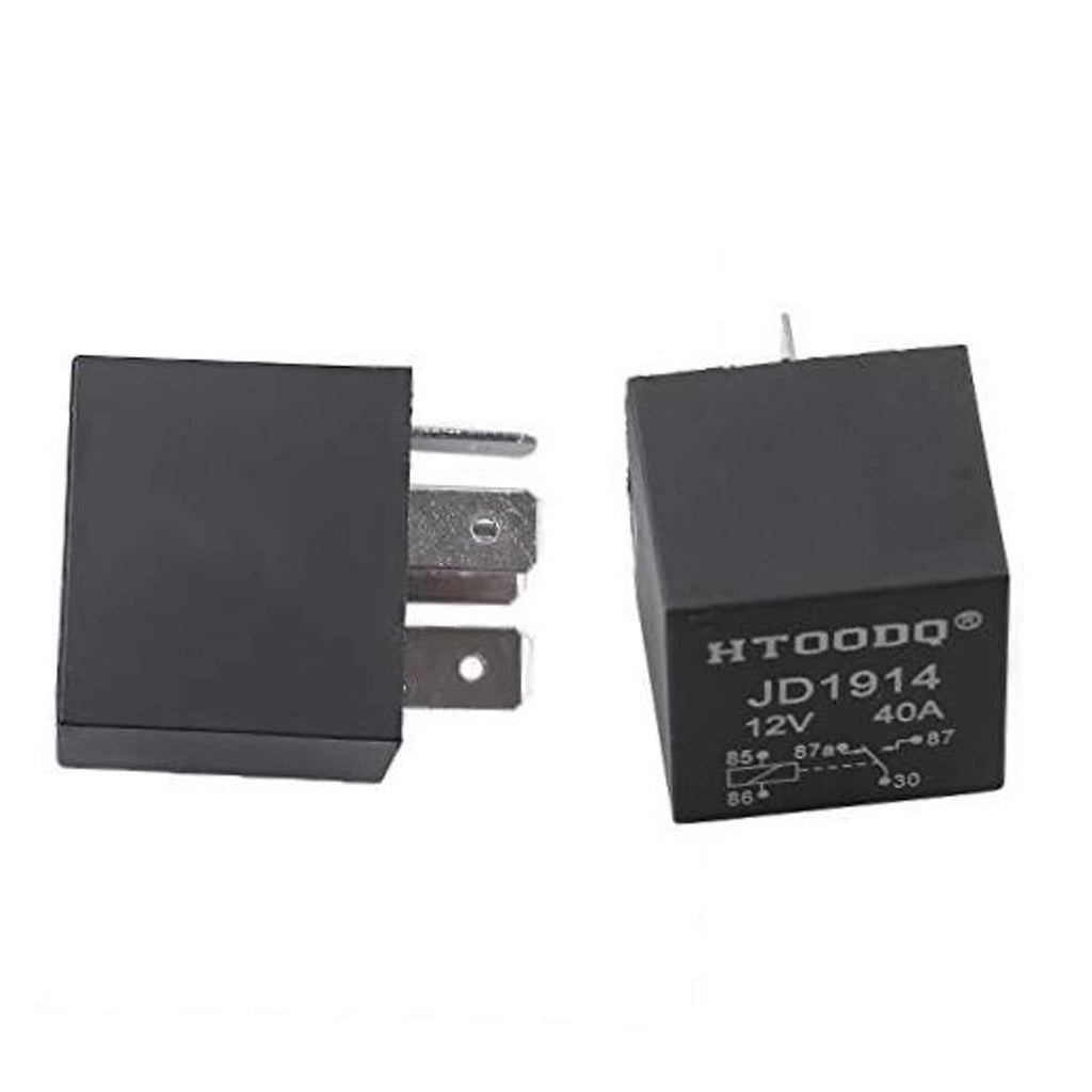 Power trim and tilt relay, black cube with prongs and label JD1914 12V 40A