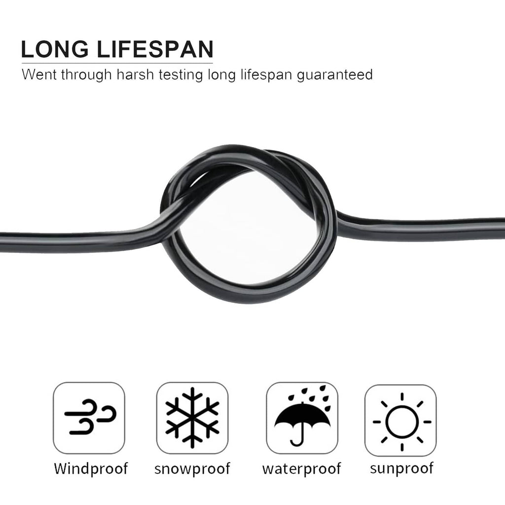 Black 5-conductor electrical wire shown as a coiled loop for long lifespan