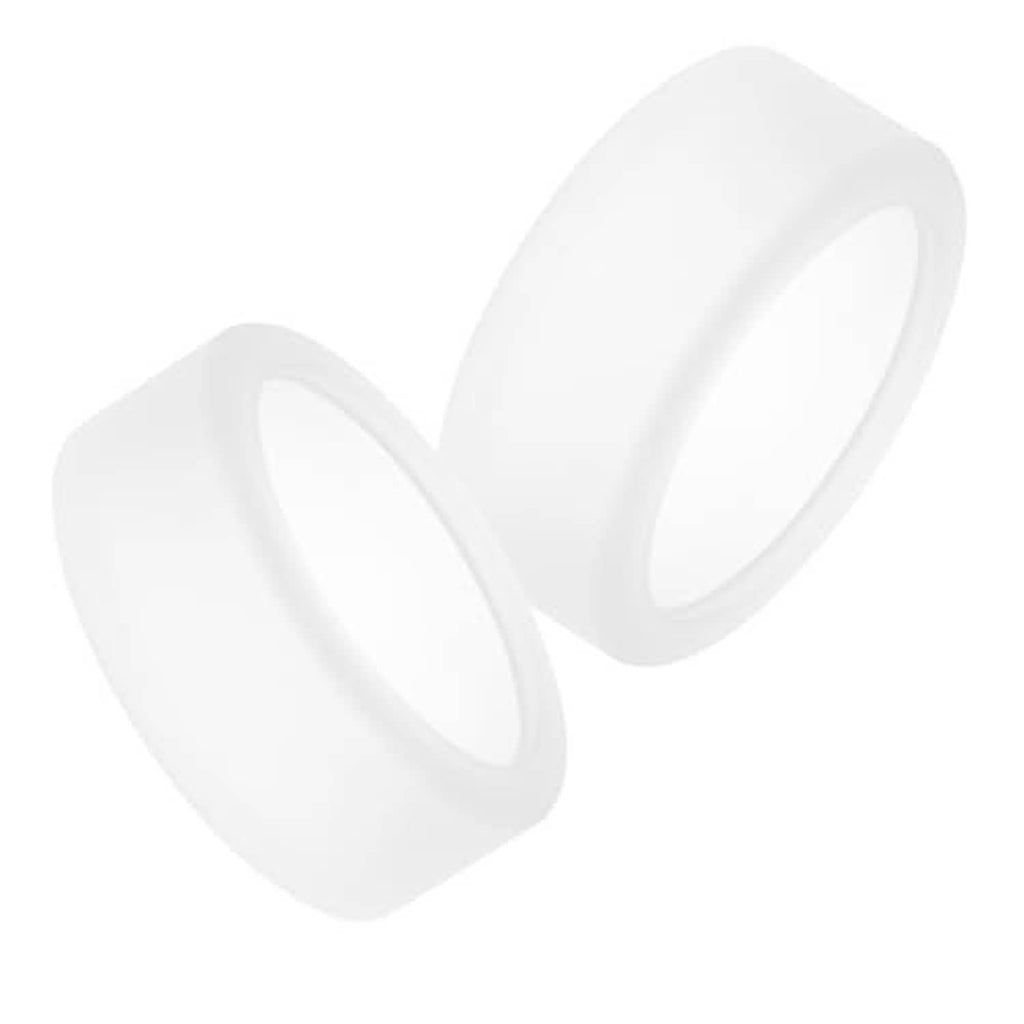 Two clear silicone protective case covers shown side by side, open oval openings