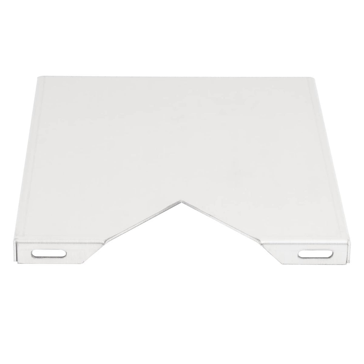 Aluminum steering console mount top guard panel with two oval cutouts.
