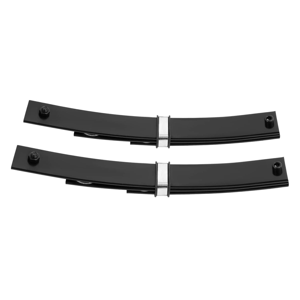 Front 3-leaf spring set showing two curved leaf springs with top mounting bolts
