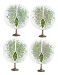 White mesh fruit tree netting cover with zipper and hanging stake, circular dome