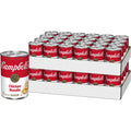 Campbell's condensed chicken noodle soup cans in metal tray