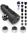Oil-rubbed bronze stainless faucet head replacement with 3 mode buttons and round spray face