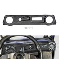 Golf cart dashboard cover, carbon fiber style black with gauge and switch cutouts