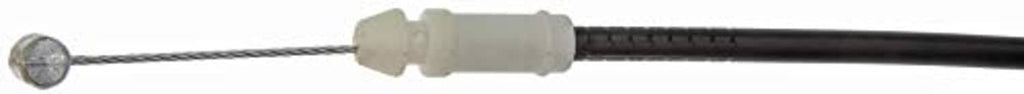Hood release cable end with silver ball stud and white connector