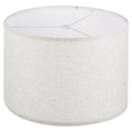 Beige linen round drum lamp shade with white inner fitter and top socket holder