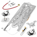 Dryer heating element assembly with coiled wire, brackets, and mounting parts