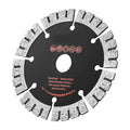 Diamond wall chasing blade with black center and silver diamond segments