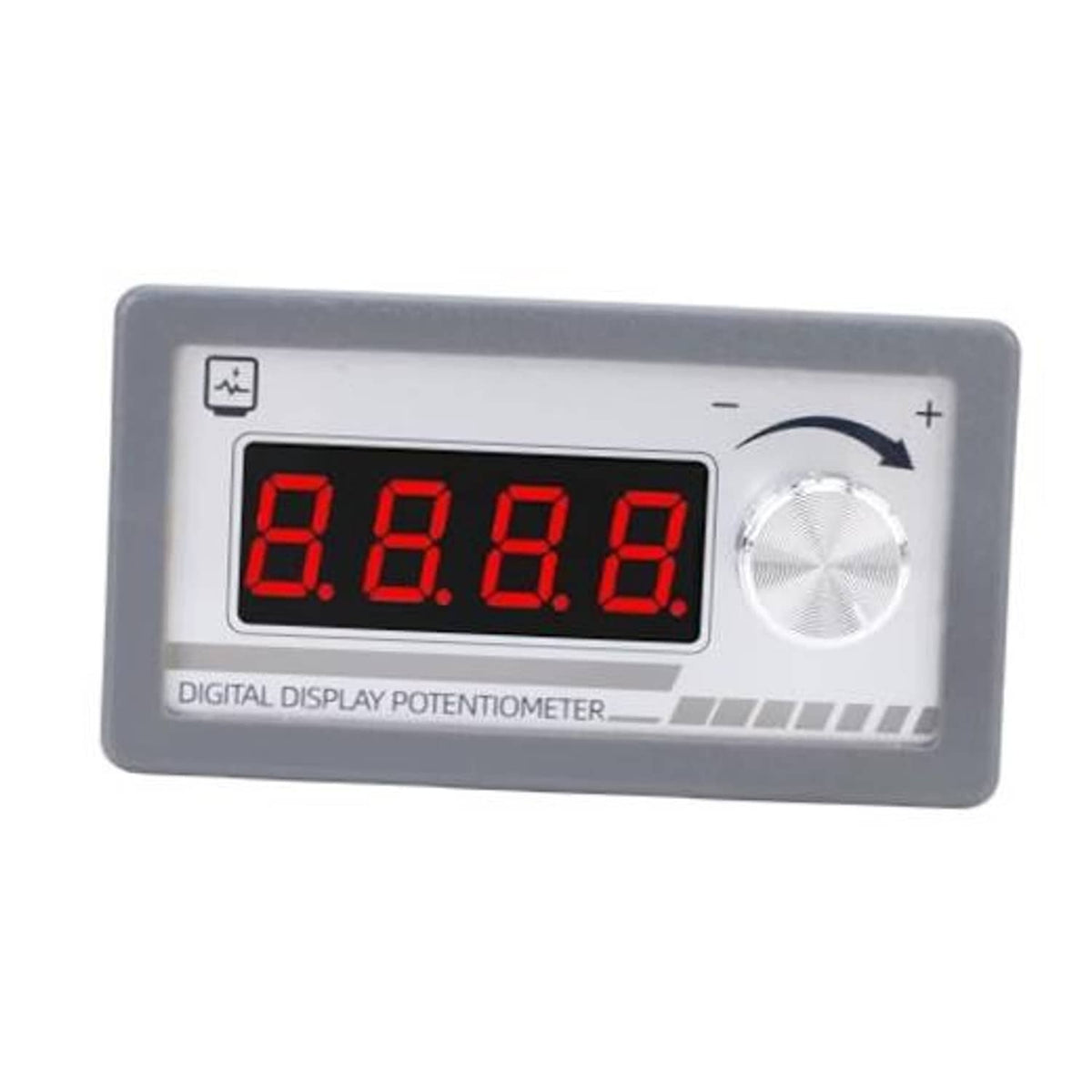 Digital display potentiometer with red LED 8.8.8.8 display and gray control knob housing