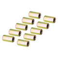 Hex coupling nuts set with female threads, zinc-coated steel sleeves, iridescent finish (10)