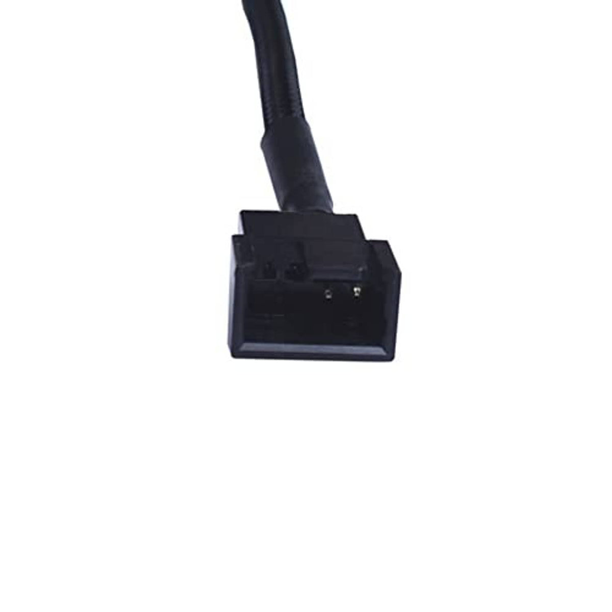 Braided fan power adapter cable with black connector socket end