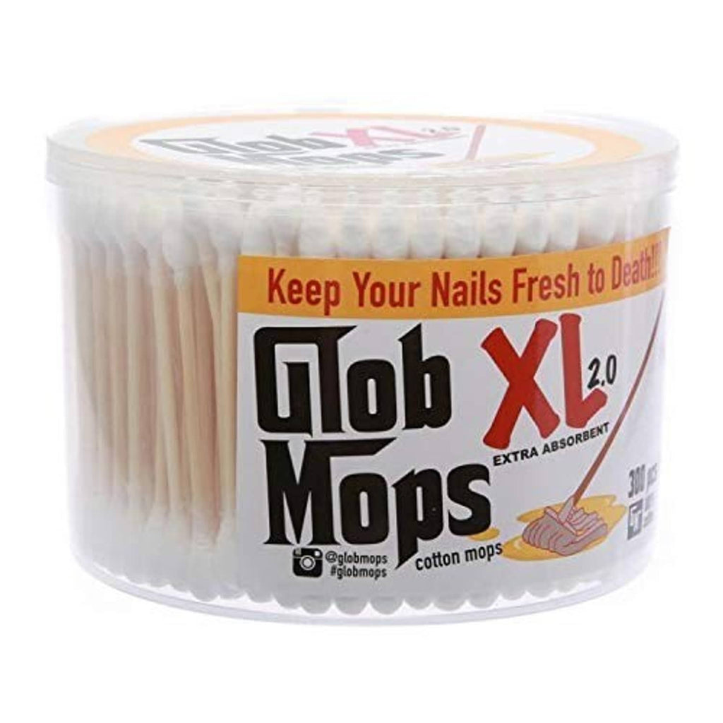 Glob XL 2.0 extra-absorbent cotton swabs roll in clear plastic container