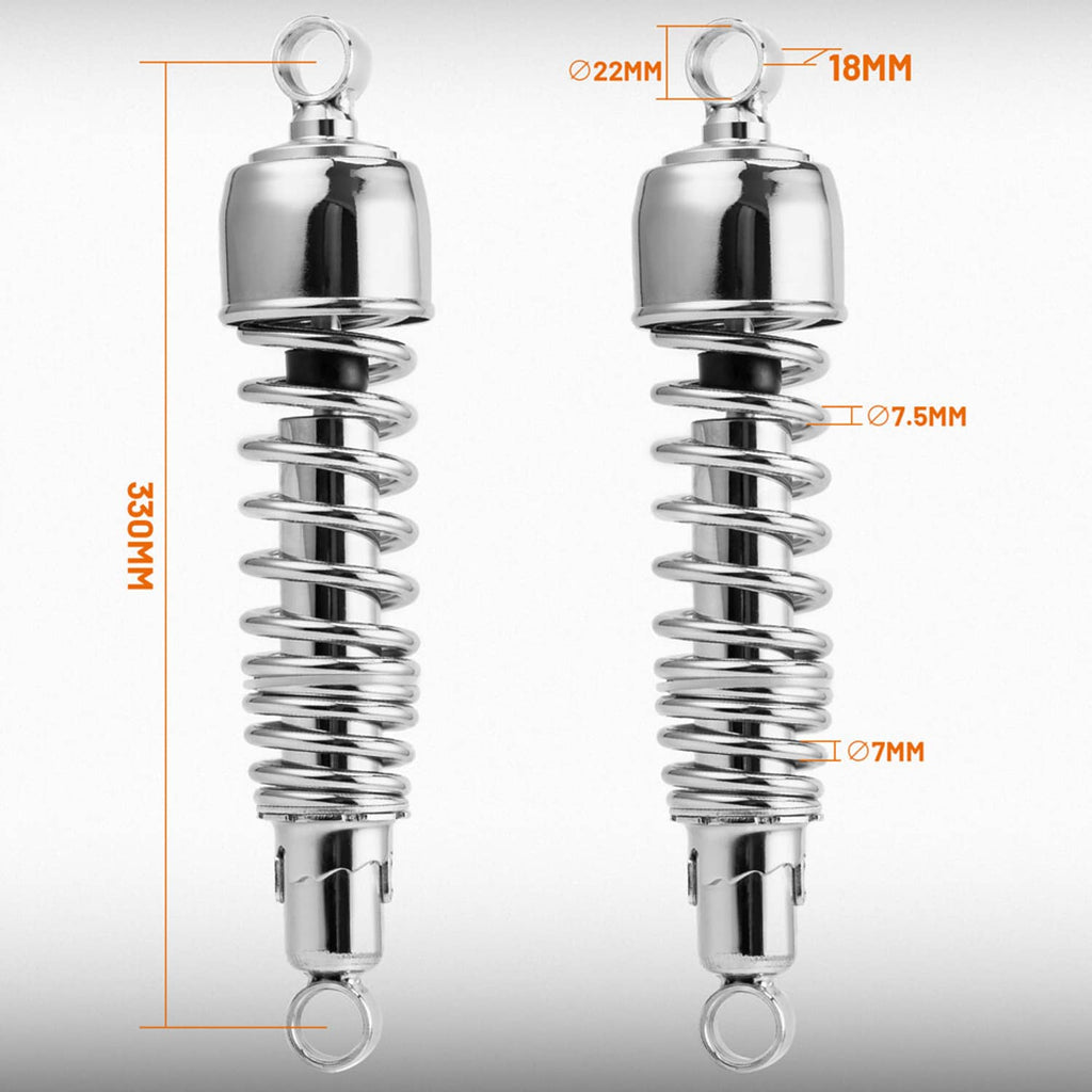 RivetOak Heavy Duty 13" Rear Shocks For Harley Dyna Wide Low Rider Super Glide 1991-2017