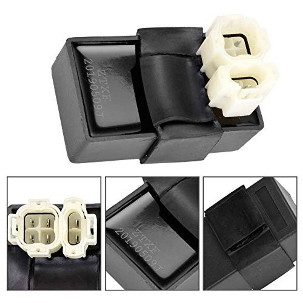 CDI relay/regulator unit with white plug connectors and black casing