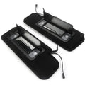 Car sun visors with LED vanity mirrors, black 2-pack with wiring