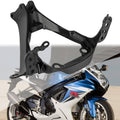 Black front headlight upper stay fairing bracket with mounting holes and curved supports