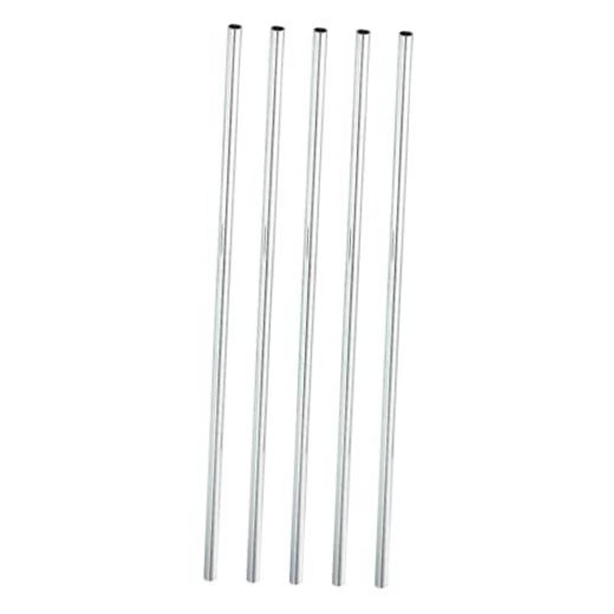 Metal threaded coupling sleeve rods, 5-pack, cylindrical with dark open ends