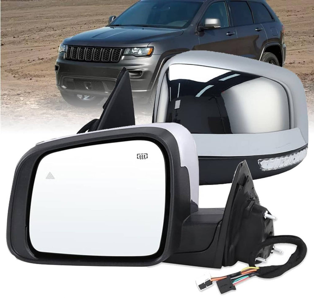 Manual folding driver-side mirror with blind spot indicator and turn-signal light
