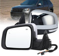 Manual folding driver-side mirror with blind spot indicator and turn-signal light