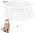 White ribbed cord protector sleeve coil, flexible wire cover with connector ends