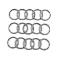 Metal crush washer gasket rings set, silver-toned