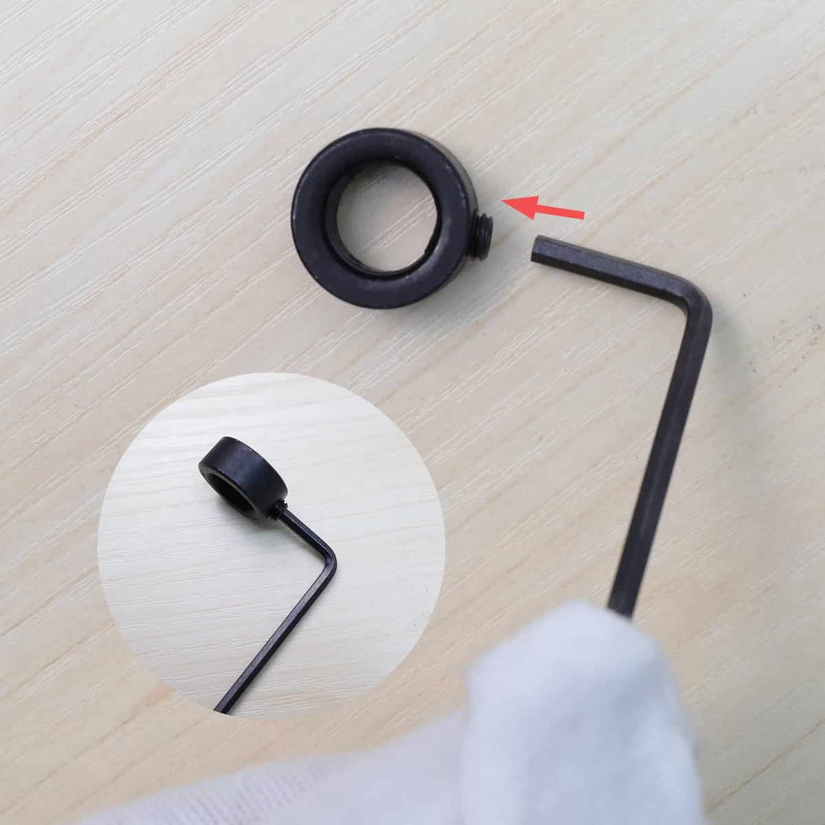 Drill bit depth stop collar and hex wrench for adjusting drilling depth