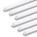 Four-foot T5 LED integrated light fixture, white end caps and silver light tube