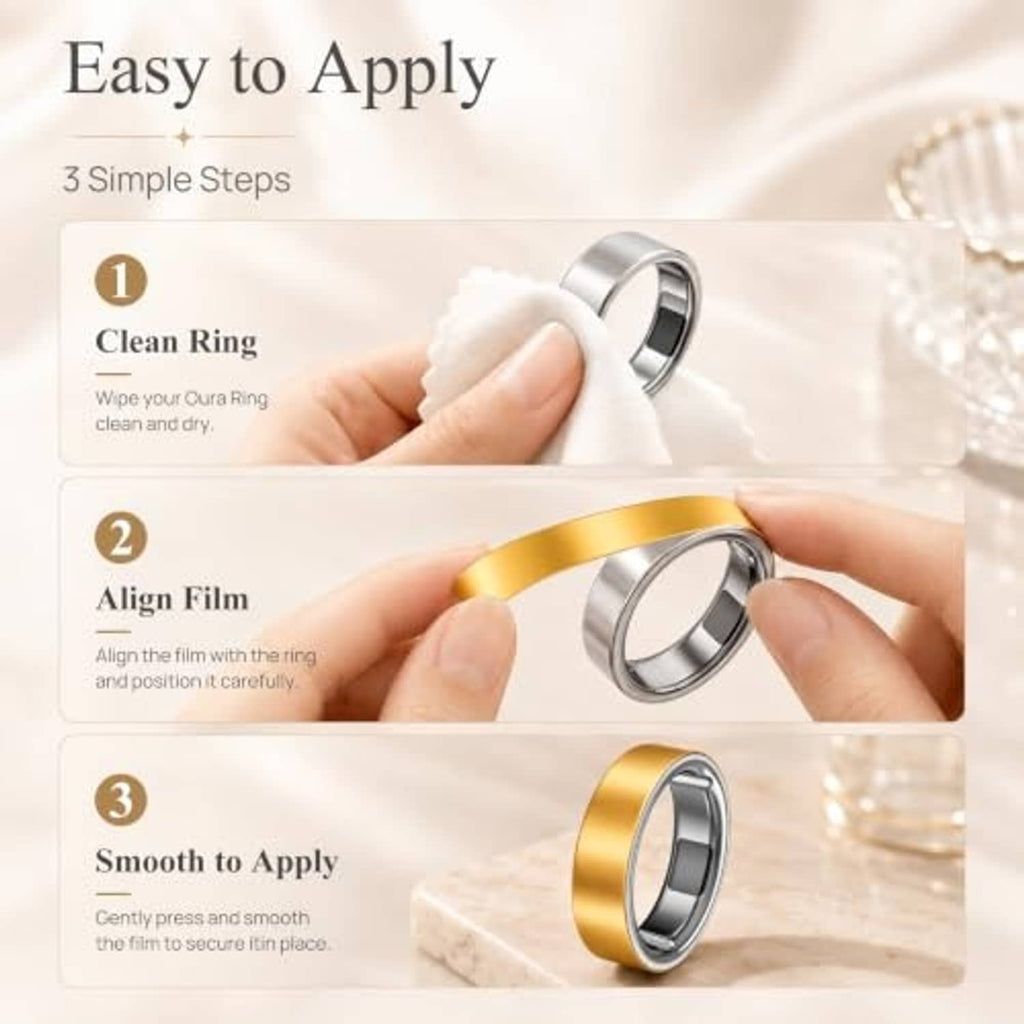 Applying an Oura ring skin cover film onto the ring