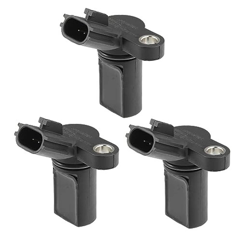 Set of camshaft position sensors with black plastic body and circular metal pin