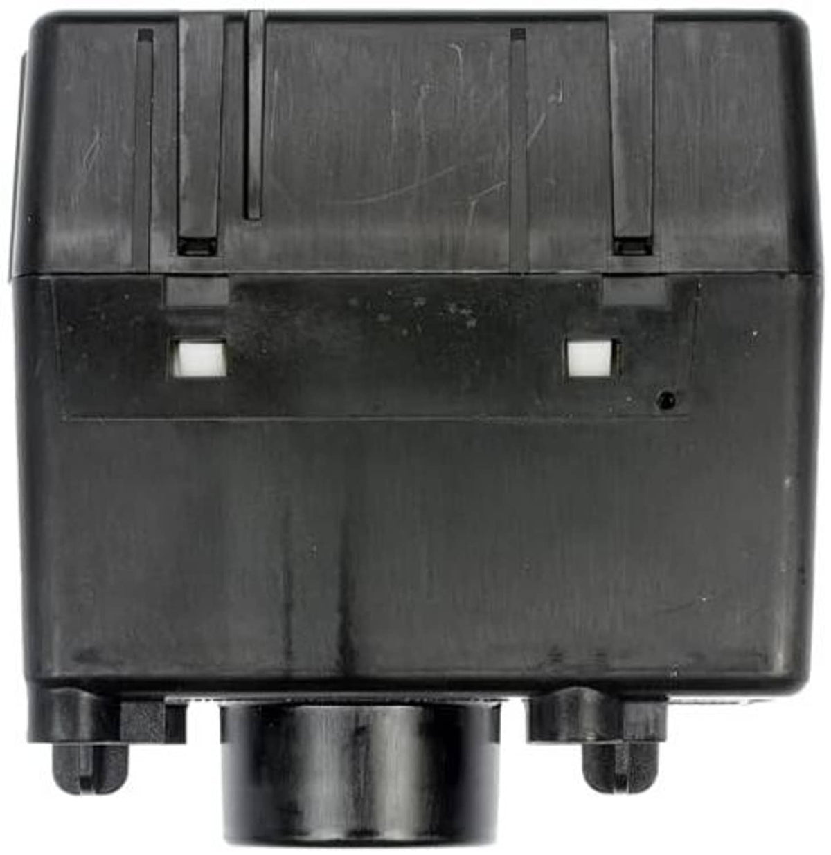 Wireless ignition node module back view with mounting tabs and screw holes
