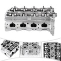 Cylinder head with rocker arms and camshaft assembly, silver metal housing