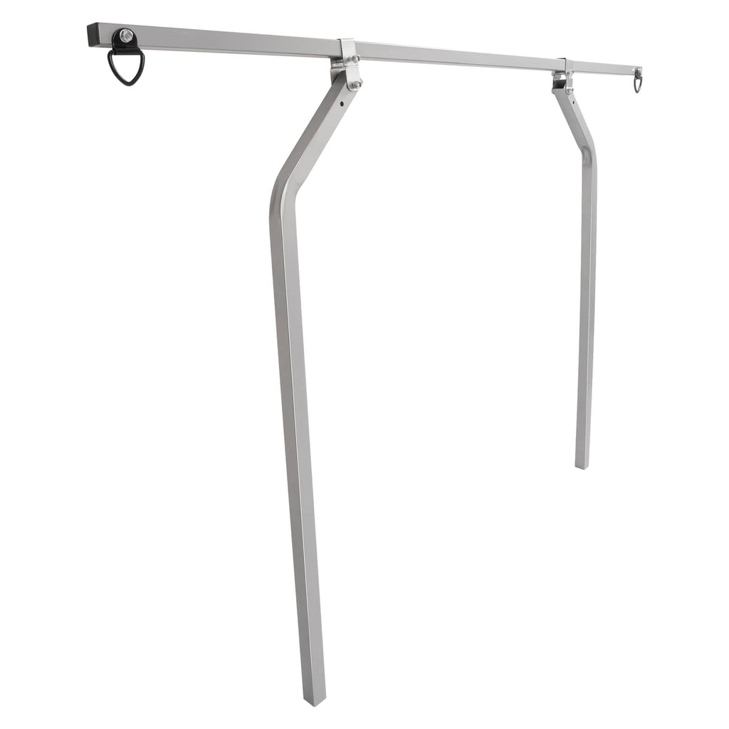 Universal trailer cross bar frame with long legs and multiple top mounting hooks