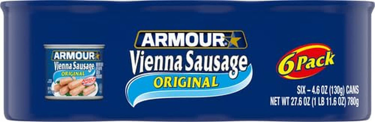 Vienna Sausage Original 6-pack can, front view