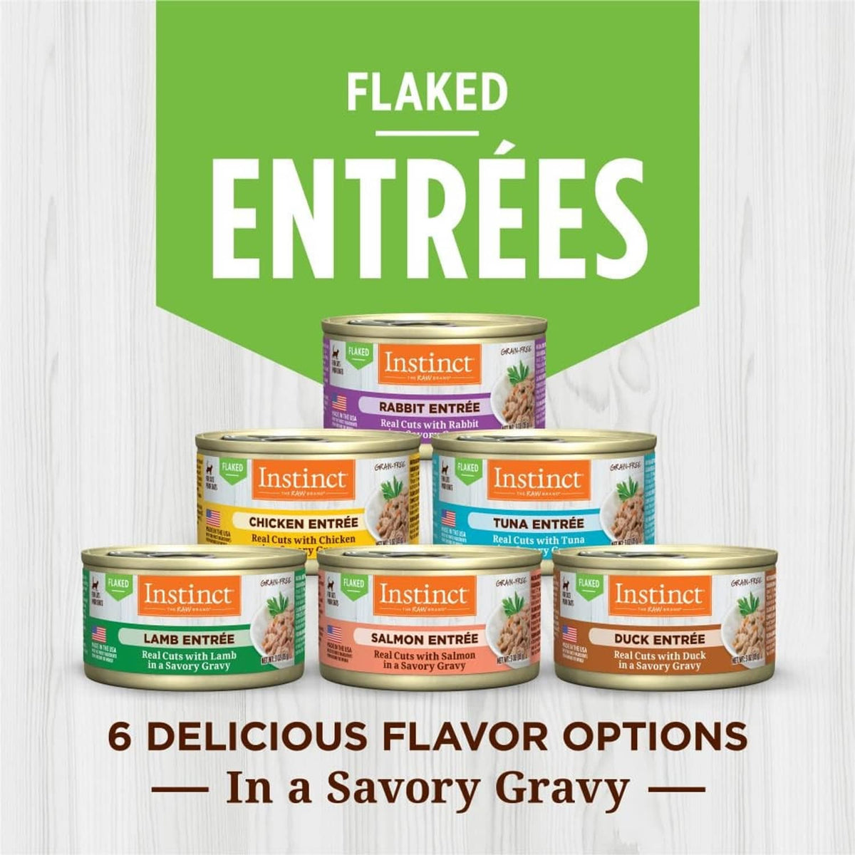 Instinct grain-free flaked rabbit cat food wet cans, 24-pack variety assortment