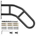 Wall-mounted C-shaped safety grab bar with mounting bracket and screws