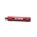 Red STANS tubeless core remover tool with knurled grips and pointed end