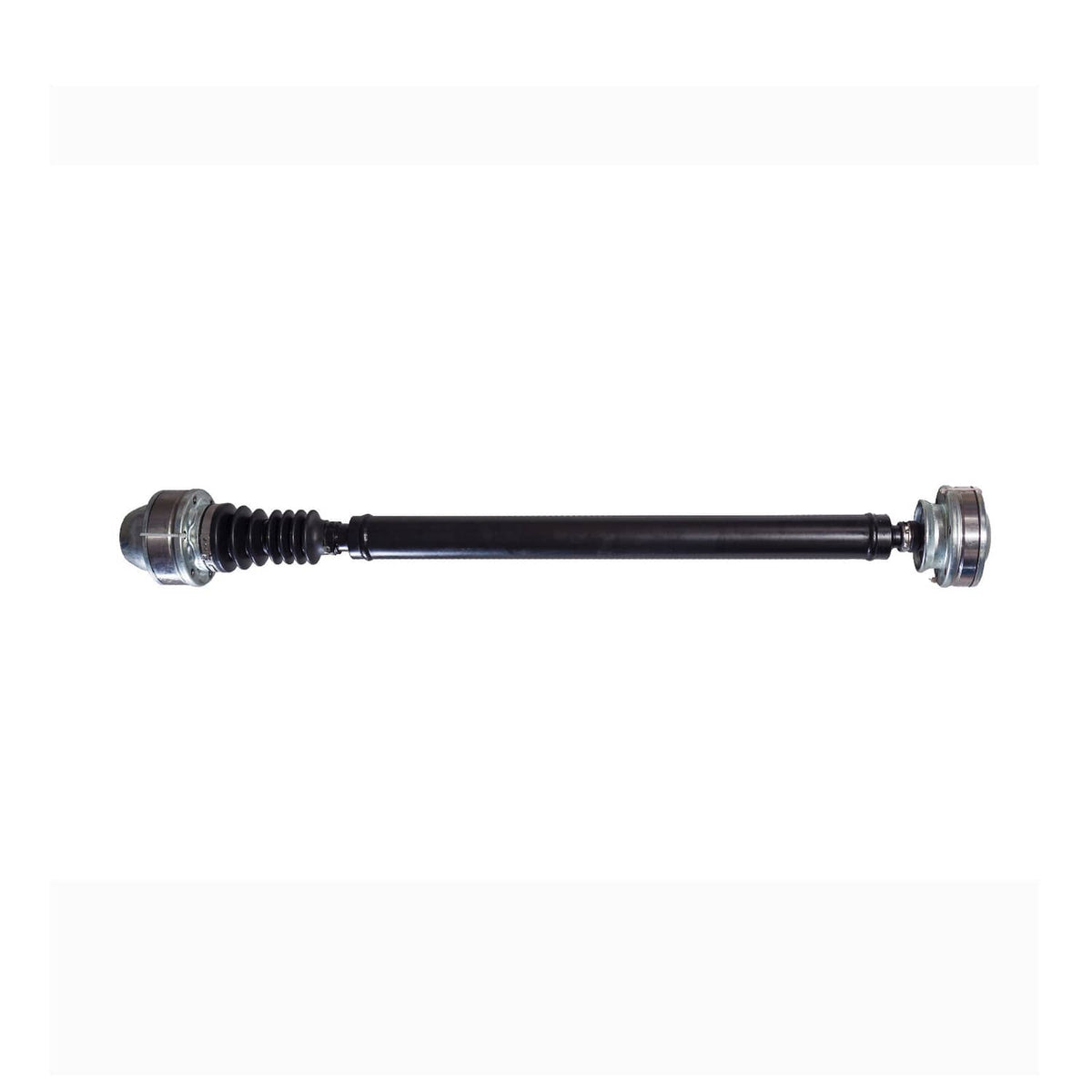 Black drive shaft propeller with metal mounting ends, front view