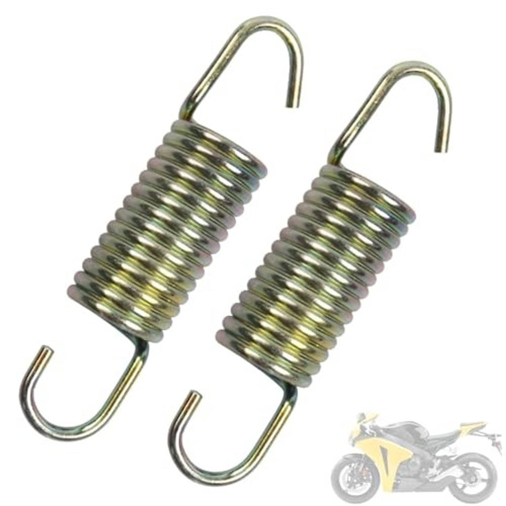 Two coiled rear brake pedal return springs with hooked ends for mounting