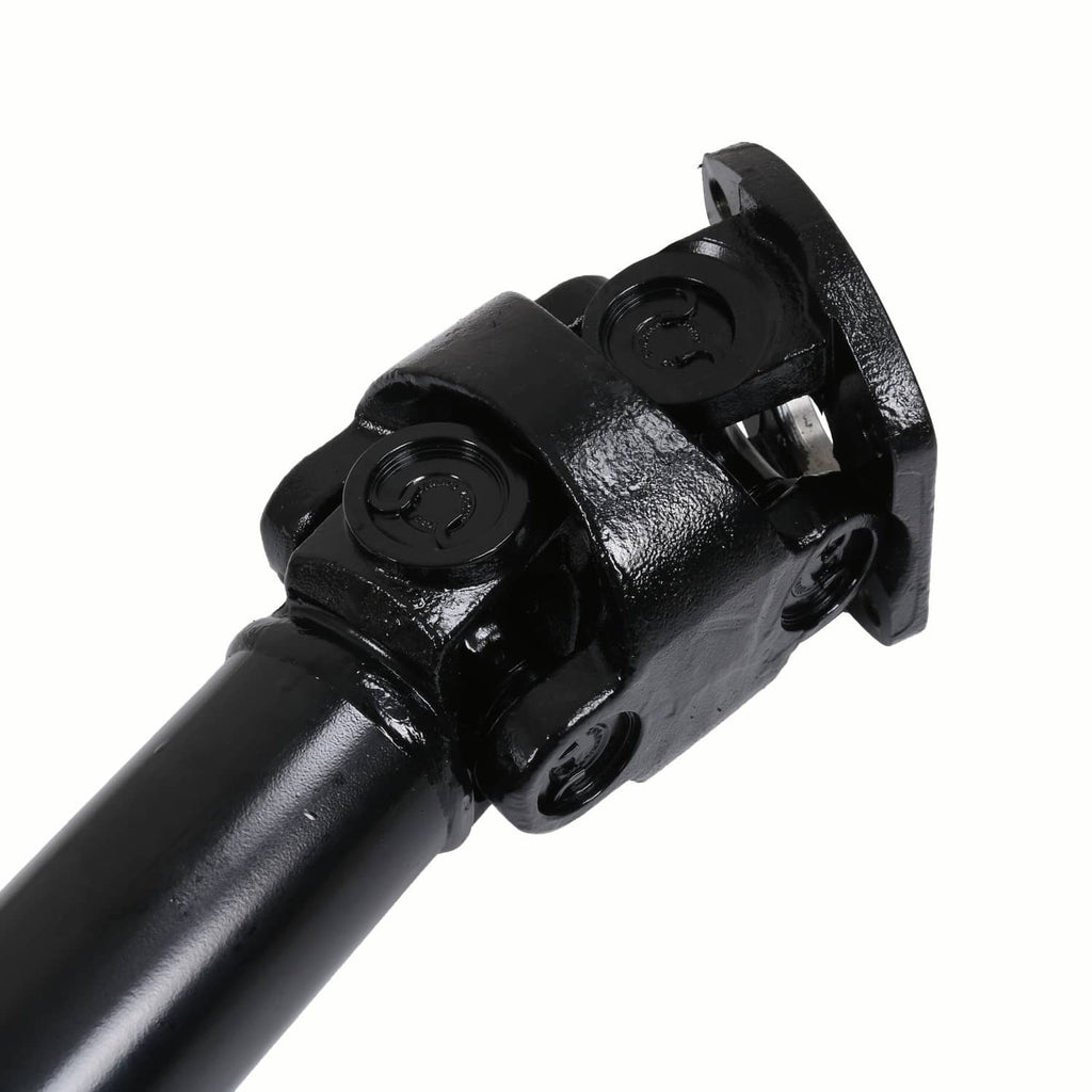 Front driveshaft prop shaft joint housing with black casting and round bolt covers