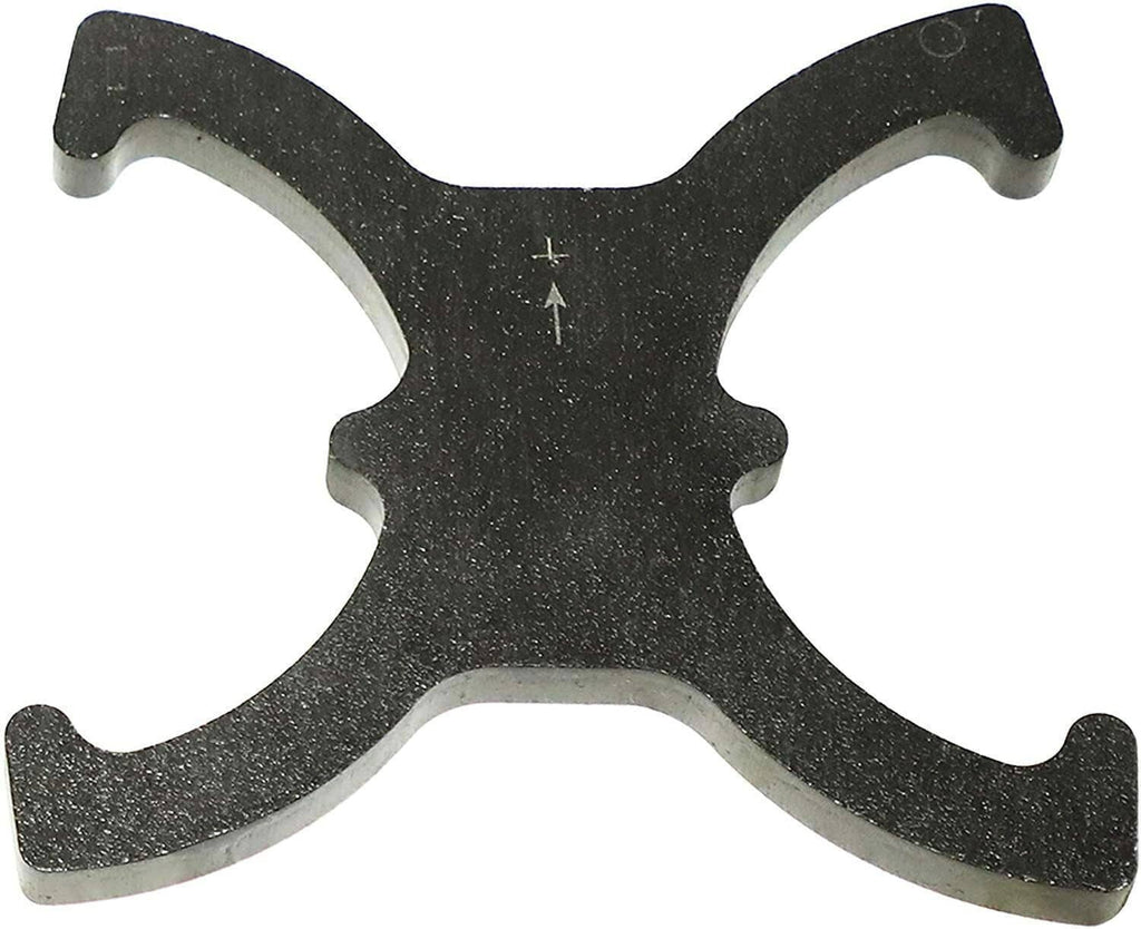 Engine timing tool star-shaped holder with center mounting hole, black metal