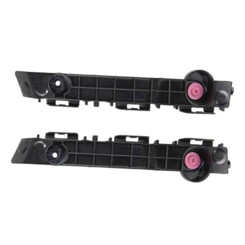 Black front bumper bracket pair with grid channels and pink-center mounting hardware