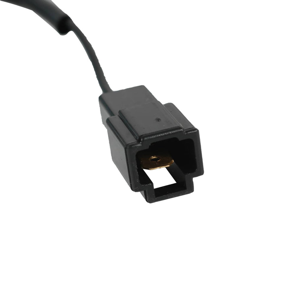Carburetor wiring connector with black cable and rectangular plug housing