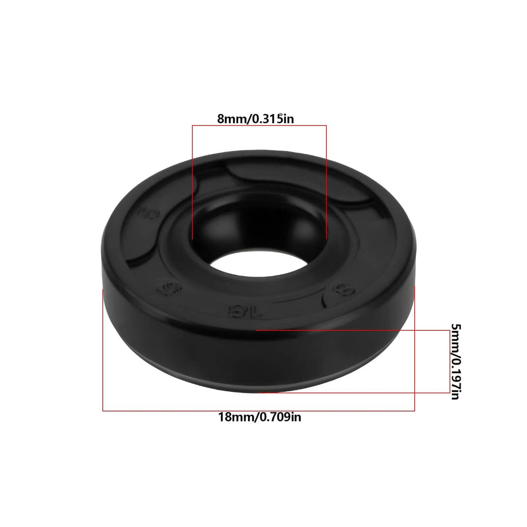 Black rotary shaft seal with circular opening and molded outer edge