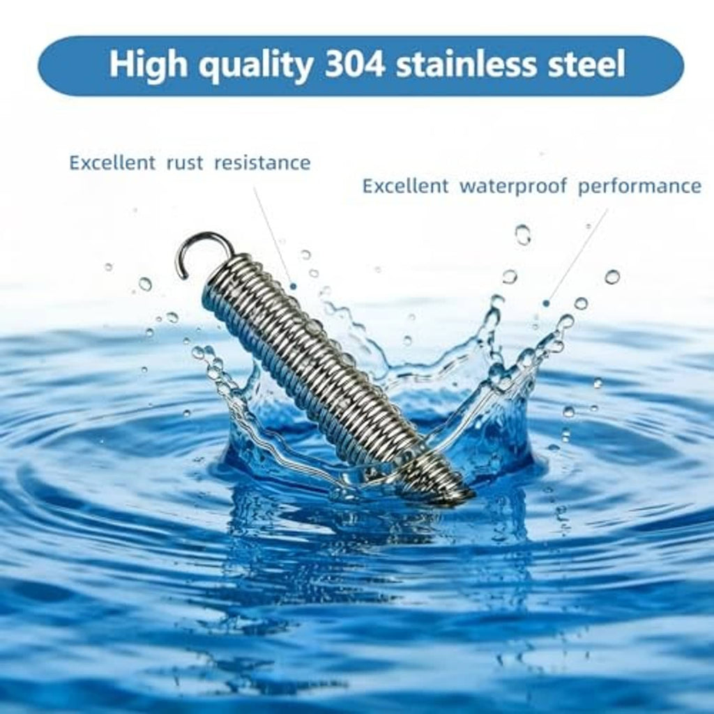 304 stainless extension spring with tightly wound coil and loop end