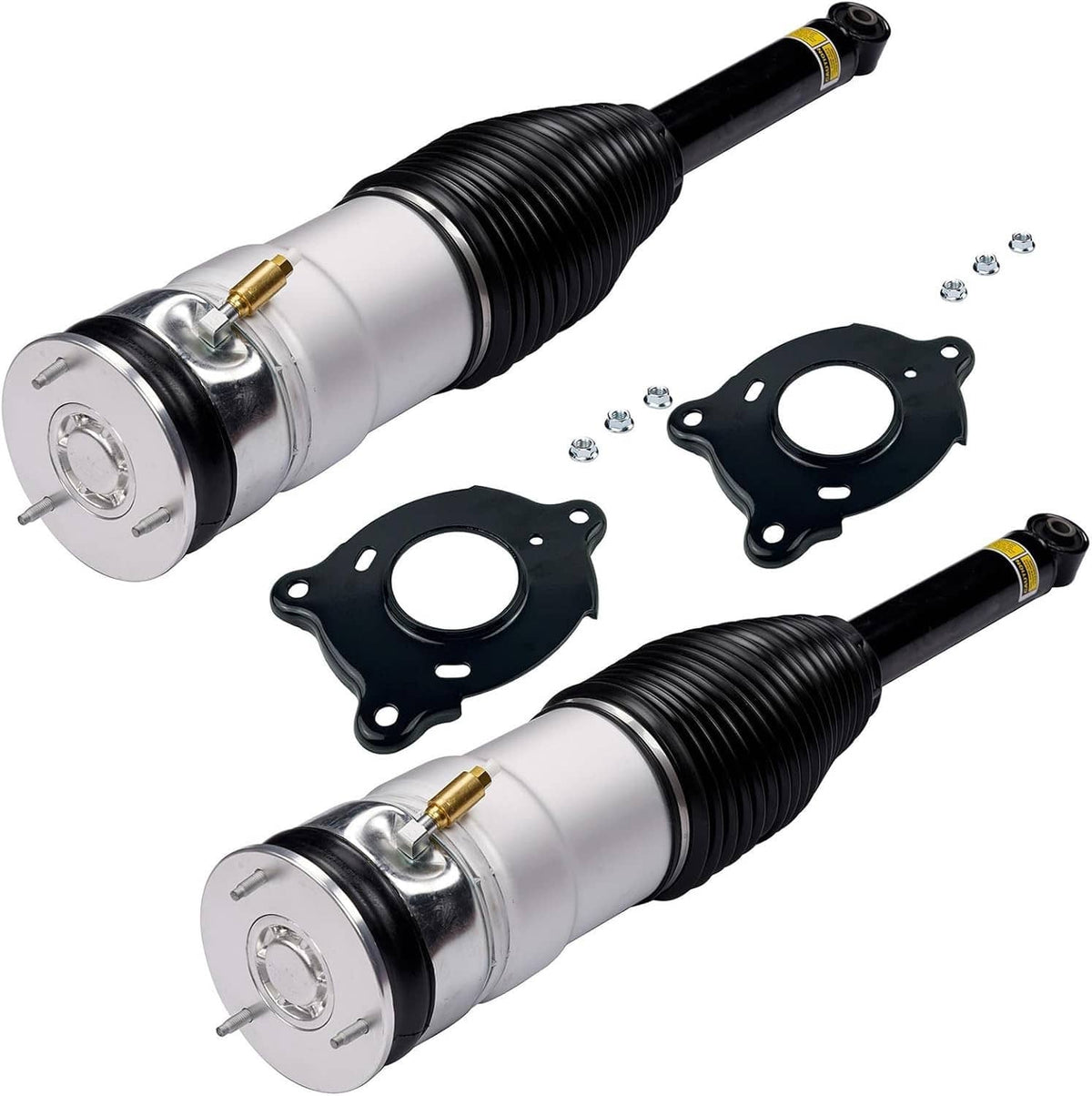 Rear air suspension shock strut set with two struts, two mounting brackets, bolts